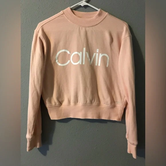 Calvin Klein Performance Cropped Crewneck Sweatshirt Size Small - Picture 2 of 8